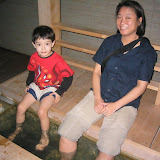 The footbath at Dolphin Port mall. It's a real hot spring with sulpher water that's good for your skin but very stinky