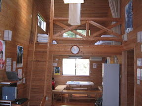 The communal room in the Yakushima Youth Hostel