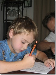 Kallen working on Clock homework