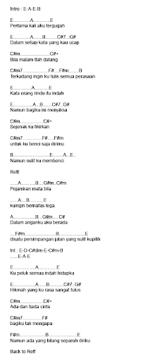 Lirik Lagu Dan Chord Lagu Indonesia Lyric Chord August 2007