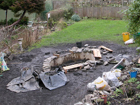 Working on the pond at Beeses