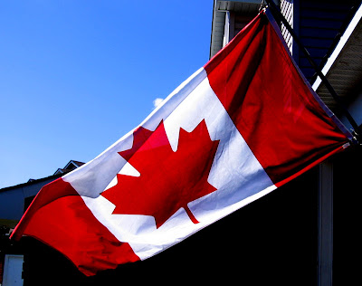 Canadian Flag flying on the door step