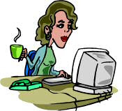 Blogger at keyboard