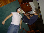 Making masks with the youth group