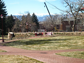 DU campus ... same mountains ... and a crane