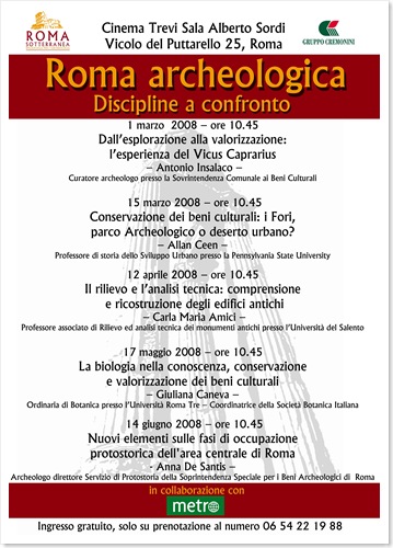 Locandina conferenze Cinema Trevi