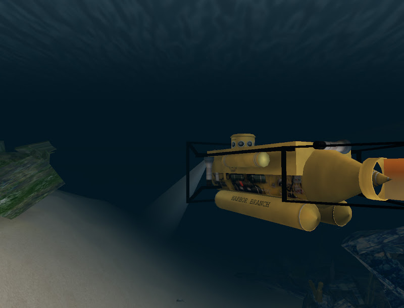 Underwater submarine ride at NOAA Science on a Sphere