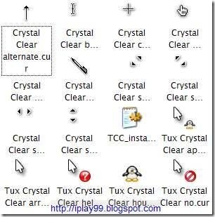 free mouse cursor,change mouse cursor,可愛滑鼠游標,動態滑鼠游標,Tux Crystal Clear cursor download 滑鼠游標下載