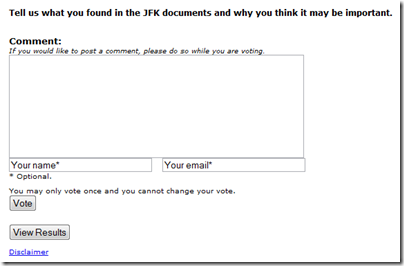 Image of Dallas Morning News form with Vote button