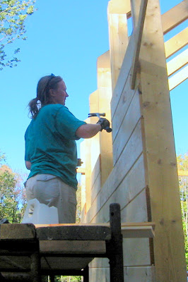 Wendy sheathing the West wall