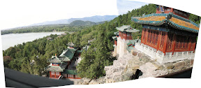 A view to the side from the temple on the hill at the Summer Palace in Beijing