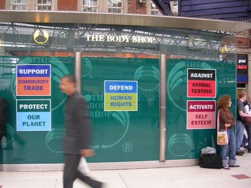 Body Shop kiosk at Waterloo Station, London