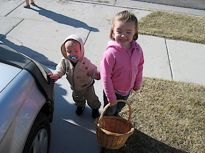 The kids at the Easter egg hunt.