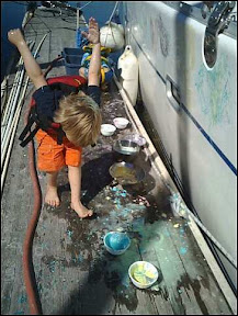 fingerpaint disaster on the dock