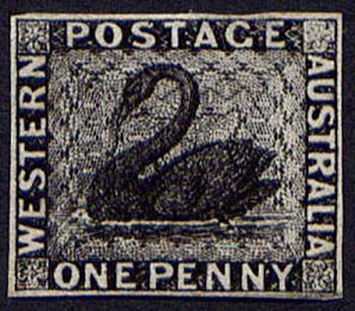 Le premier timbre de l'Australie Occidentale