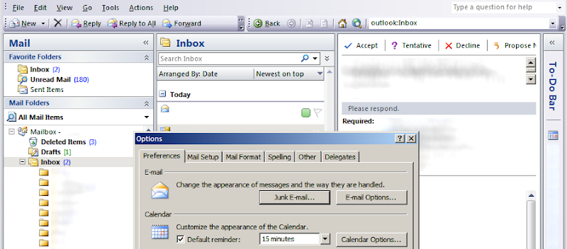 Outlook 2007 Interface Inconsistencies