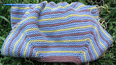 Baby Raglan Sweater Knitted Seamless Top-Down in Garter Stitch Stripes