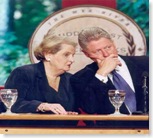 albright whispering to Bill