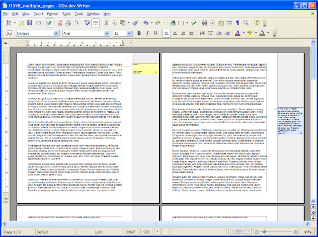 Screenshot: OpenOffice.org Writer 3.0 displays pages side by side