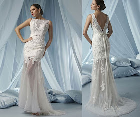 Half Lace Tulle Wedding Bridal Gown