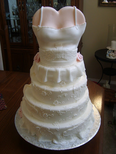 Unique wedding dress gown cake