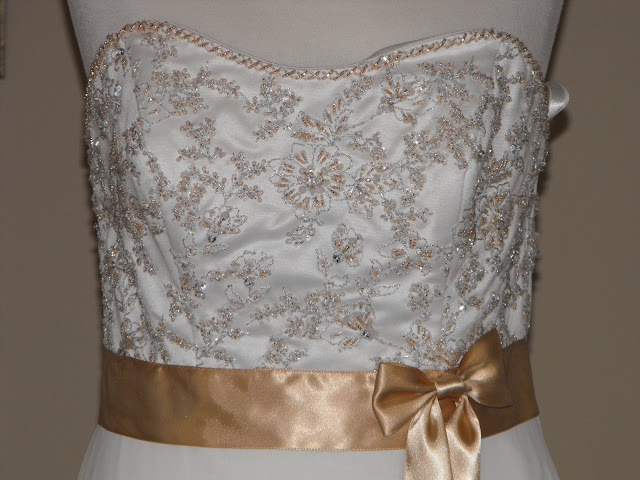 9552 bridal gown + gold ribbon