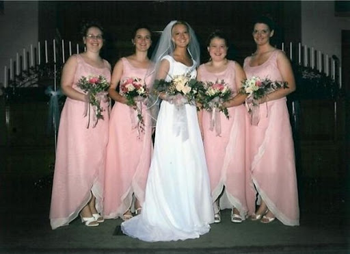 Vintage Pink Bridesmaid Dresses Shown