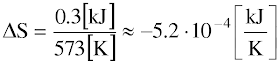 dS=-5.2*10^(-4)kJ/K