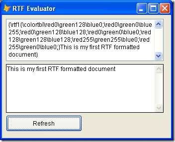 Correct RTF colour table