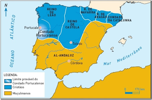 Mapa dos reinos cristãos no século XI