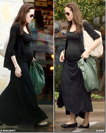 Angelina Jolie shows off her growing baby bump at Texas picture