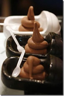 modern toilet faeces shaped like ice cream