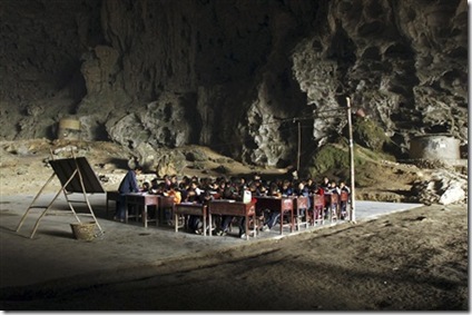 china primary school in cave