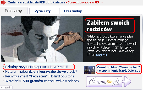 Gazeta Wyborcza, gazeta.pl, portal, Agora, 2 kwietnia 2008, strona główna, temat numer 1, papież Jan Paweł II, socjotechnika