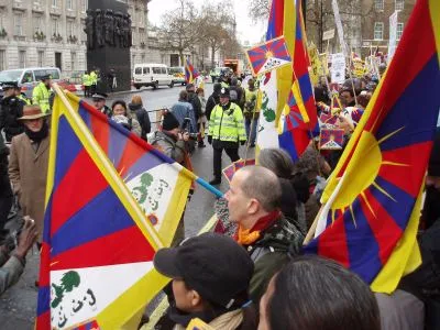demonstration for Tibet outside Downing Street