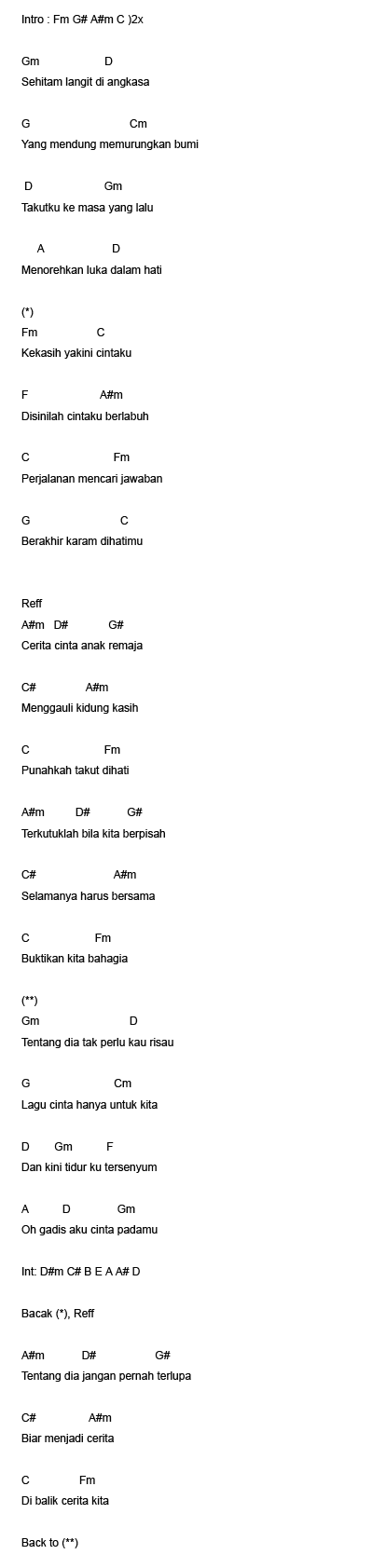 Lirik Lagu dan Chord Lagu Indonesia Lyric Chord June 2007