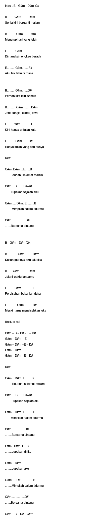 Lirik Lagu dan Chord Lagu Indonesia Lyric Chord June 2007